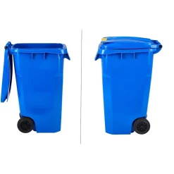 Alpine Industries 500 Series Plastic Outdoor Trash Can, 64 Gallon, Blue (ALP500-64-BLU)
