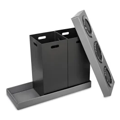 Alpine Industries Cardboard Trash & Recycling Bin Combo, 84 Gallon, Black (471-03-BLK)