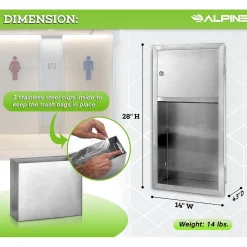 Alpine Industries Centerpull Paper Towel Dispenser, Stainless Steel (495)