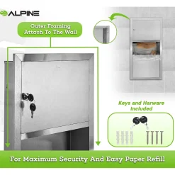 Alpine Industries Centerpull Paper Towel Dispenser, Stainless Steel (495)