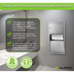 Alpine Industries Centerpull Paper Towel Dispenser, Stainless Steel (495)