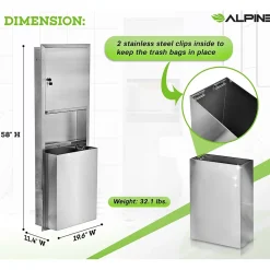 Alpine Industries Centerpull Paper Towel Dispenser, Stainless Steel (492)