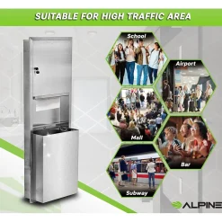 Alpine Industries Centerpull Paper Towel Dispenser, Stainless Steel (492)