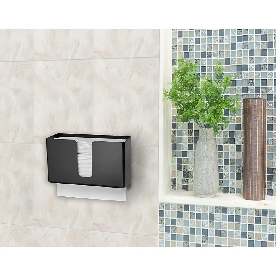 Alpine Industries Centerpull Paper Towel Dispenser, Black, 2/Pack (432-BLK-2PK)