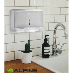 Alpine Industries Centerpull Paper Towel Dispenser, Stainless Steel, 2/Pack (481S-2PK)