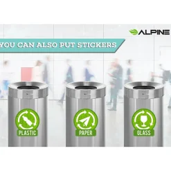 Alpine Industries Commercial Indoor Trash Can, 27 Gallon, Stainless Steel (475-27)