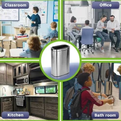 Alpine Industries Commercial Indoor Three-Stream Recycling Station, 10.5 Gallon, Stainless Steel (ALP470-40L-R-T-CO)