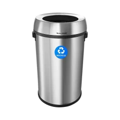 Alpine Industries Commercial Indoor Single-Stream Recycling Station, 17-Gallon, Stainless Steel (ALP470-65L-R)