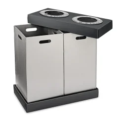 Alpine Industries Commercial Indoor Five-Stream Recycling Station, 140-Gallon, Black/Gray (ALP471-02-BLK-PKG)