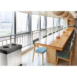 Alpine Industries Commercial Indoor Five-Stream Recycling Station, 140-Gallon, Black/Gray (ALP471-02-BLK-PKG)