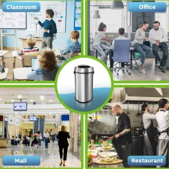 Alpine Industries Commercial Indoor Recycling Trash Can, 17 Gallon, Stainless Steel (ALP470-65L-R-T-CO)