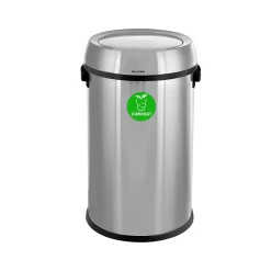 Alpine Industries Dual-Stream Trash/Compost Station, 34-Gallon, Stainless Steel (ALP470-65L-1-CO-T)