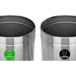 Alpine Industries Dual-Stream Compost/Trash Recycling Station, 54-Gallon, Stainless Steel (ALP475-27-CO-T)