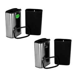 Alpine Industries Dual-Stream Recycling Station, 10.5 Gallon, Stainless Steel (ALP470-40L-CO-T)