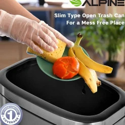 Alpine Industries Dual-Stream Recycling Station, 10.5 Gallon, Stainless Steel (ALP470-40L-CO-T)