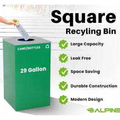Alpine Industries 29-Gallon Indoor Compost Bin, Green (ALP4450-KIT-GRN-M-COM)