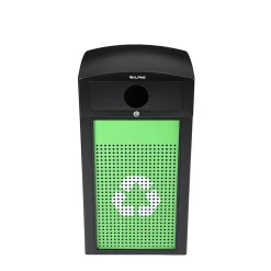 Alpine Industries GS Series Steel Recycling Bin, 40 Gallon, Green (ALP471-40-GS-C)