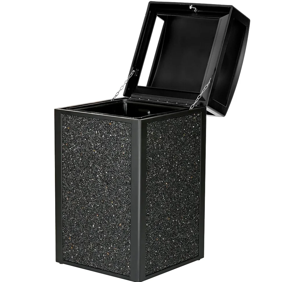 Alpine Industries GS Series Steel Trash Can & Recycling Bin Combo, 80 Gallon, Gray/Green (ALP471-40-GYGC-MK)