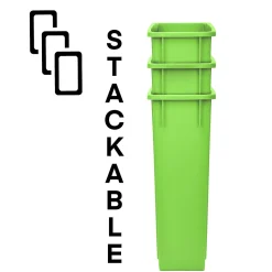 Alpine Industries Lime Green Commercial Indoor Recycling Bin with Paper Slot Lid, 3-Pack (4778-4-LGRN-3)