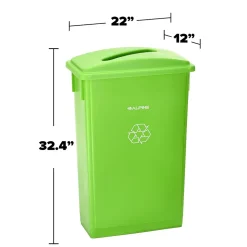 Alpine Industries Lime Green Commercial Indoor Recycling Bin with Paper Slot Lid, 3-Pack (4778-4-LGRN-3)