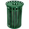 Alpine Industries Metal Outdoor Commercial Trash Can, 38-Gallon, Green (479-38-GRN)