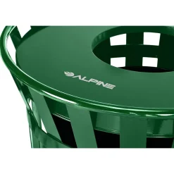 Alpine Industries Metal Outdoor Commercial Trash Can, 38-Gallon, Green (479-38-GRN)