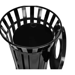 Alpine Industries Metal Trash Can, 38 Gallon, Black (479-38)