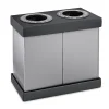 Alpine Industries Plastic Trash & Recycling Bin Combo, 28 Gallon, Black (471-02-BLK)