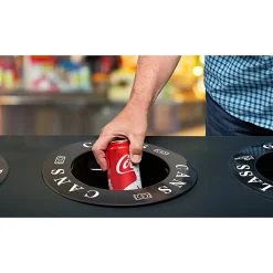 Alpine Industries Plastic Trash & Recycling Bin Combo, 28 Gallon, Black (471-02-BLK)