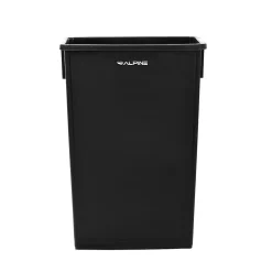 Alpine Industries Plastic Indoor Slim Commercial Trash Can with Lid, 23 Gallon, Black (477-BLK-PKG1)