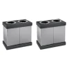 Alpine Industries Plastic 2-Compartment Indoor Trash Can and Recycling Bin, 28 Gal., Black, 2/Pack (471-02-BLK-2PK)