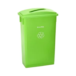 Alpine Industries Plastic Indoor Recycling Bin with Slotted Lid, 23-Gallon, Lime Green (ALP477-LGRN4-PKD)