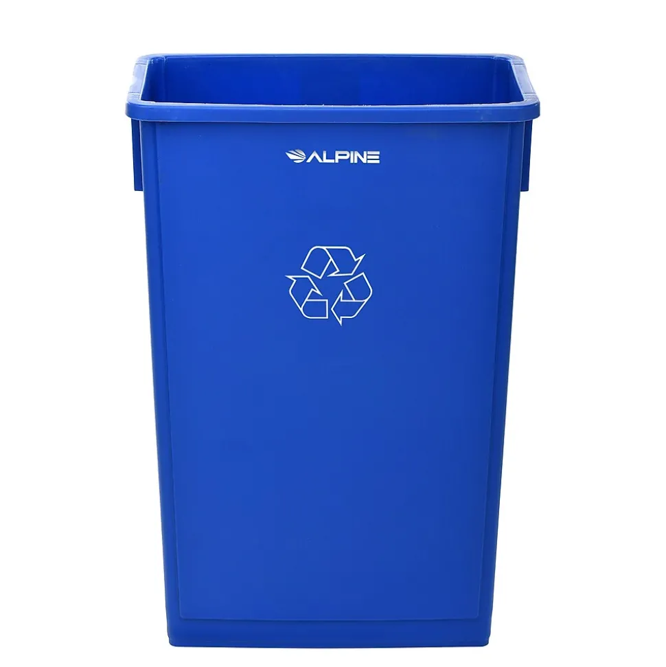 Alpine Industries Plastic Indoor Slim Trash Can with Lid, 23 Gallon, Multicolored, 3/Pack (477-PKD1)