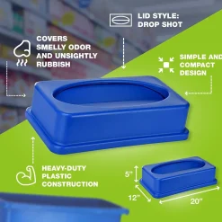 Alpine Industries Plastic Indoor Slim Trash Can with Lid, 23 Gallon, Multicolored, 3/Pack (477-PKD1)