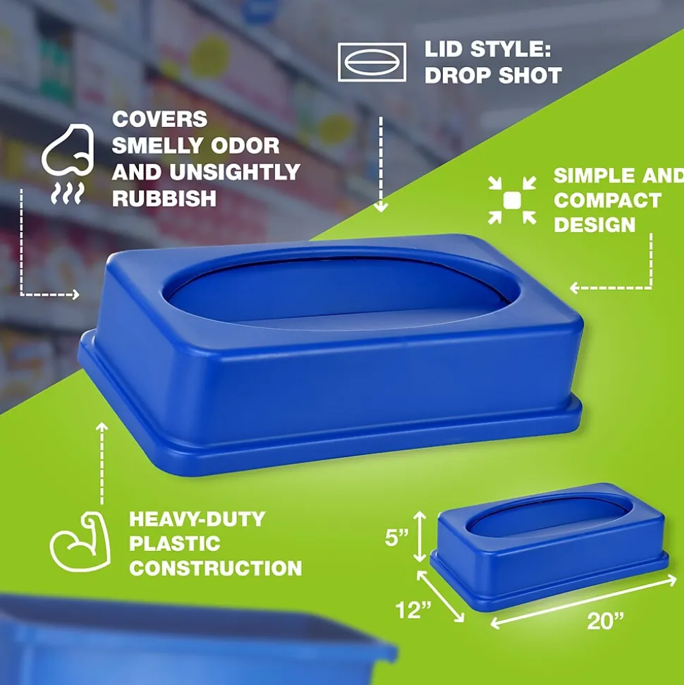 Alpine Industries Plastic Indoor Slim Trash Can with Lid, 23 Gallon, Multicolored, 3/Pack (477-PKD1)