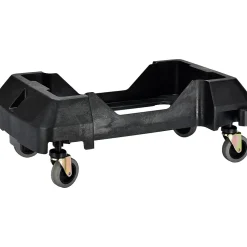 Alpine Industries Polypropylene Commercial Indoor Trash Can with Dolly, 23-Gallon, Gray, 3/Pack (ALP477-GRY-3PKD)