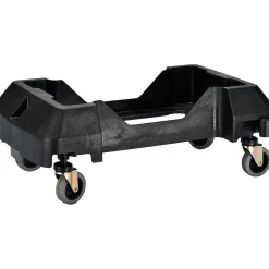 Alpine Industries Polypropylene Recycling Bin with Swing Lid and Dolly, 23-Gallon, Green (ALP477-GRN1-PKD)