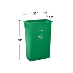 Alpine Industries Polypropylene Recycling Bin with Swing Lid and Dolly, 23-Gallon, Green (ALP477-GRN1-PKD)