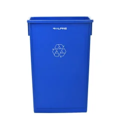 Alpine Industries Recycling Container with Paper Slotted Recycling Lid, Blue (477-R-BLU-PKG3)