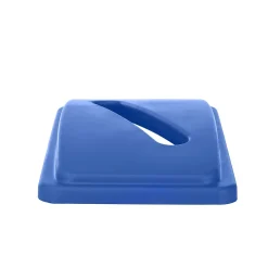 Alpine Industries Recycling Container with Paper Slotted Recycling Lid, Blue (477-R-BLU-PKG3)