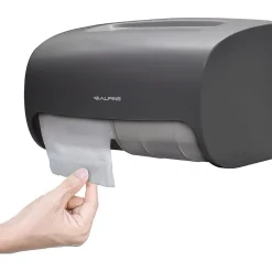 Alpine Industries Side-by-Side Double Roll Toilet Tissue Dispenser, Gray, 2/Pack (452-GRY-2PK)