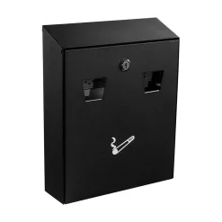 Alpine Industries Stainless Steel Outdoor Cigarette Receptacle, 1 Gallon, Black (490-01-BLK)