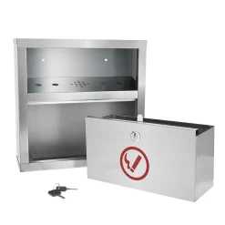 Alpine Industries Stainless Steel Outdoor Cigarette Receptacle, 1 Gallon, Stainless Steel (490-02-SS)