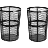Alpine Industries Stainless-Steel Outdoor Trash Can, 48-Gallon, Black, 2/Pack (ALP473-48-BLK-2PK)