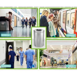 Alpine Industries Stainless Steel Indoor Trash Can with Open Lid, 50-Gallon, 2/Pack (ALP475-50-2PK)