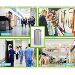 Alpine Industries Stainless Steel Trash Can with Open Lid, 27-Gallon, 2/Pack (ALP475-27-2PK)