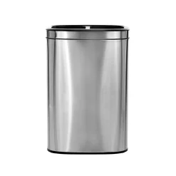 Alpine Industries Stainless Steel Trash Can with Open Lid, 10.5-Gallon, 2/Pack (ALP470-R-40L-2PK)