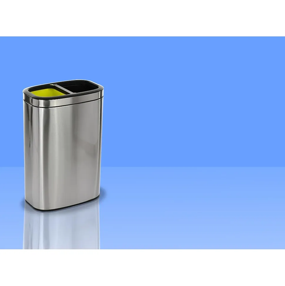 Alpine Industries Stainless Steel Trash Can with Open Lid, 10.5-Gallon, 2/Pack (ALP470-R-40L-2PK)