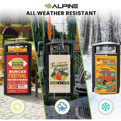 Alpine Industries Steel Outdoor Trash Can with Covered Top Lid, 40-Gallon, Gray Stone (ALP471-40-GRYS-SGN)