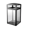 Alpine Industries Steel/PC Outdoor Trash Can with Dome Lid, 40 Gallon, Clear (471-40-CLR)